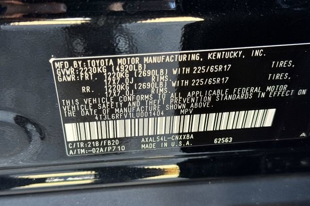 2020 Toyota RAV4 Hybrid LE
