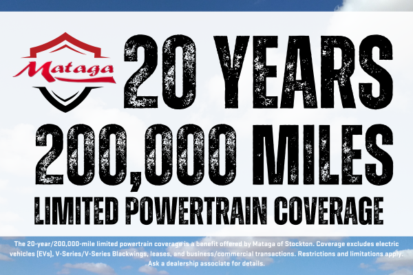Complimentary 20-Year/200k Limited Powertrain Coverage