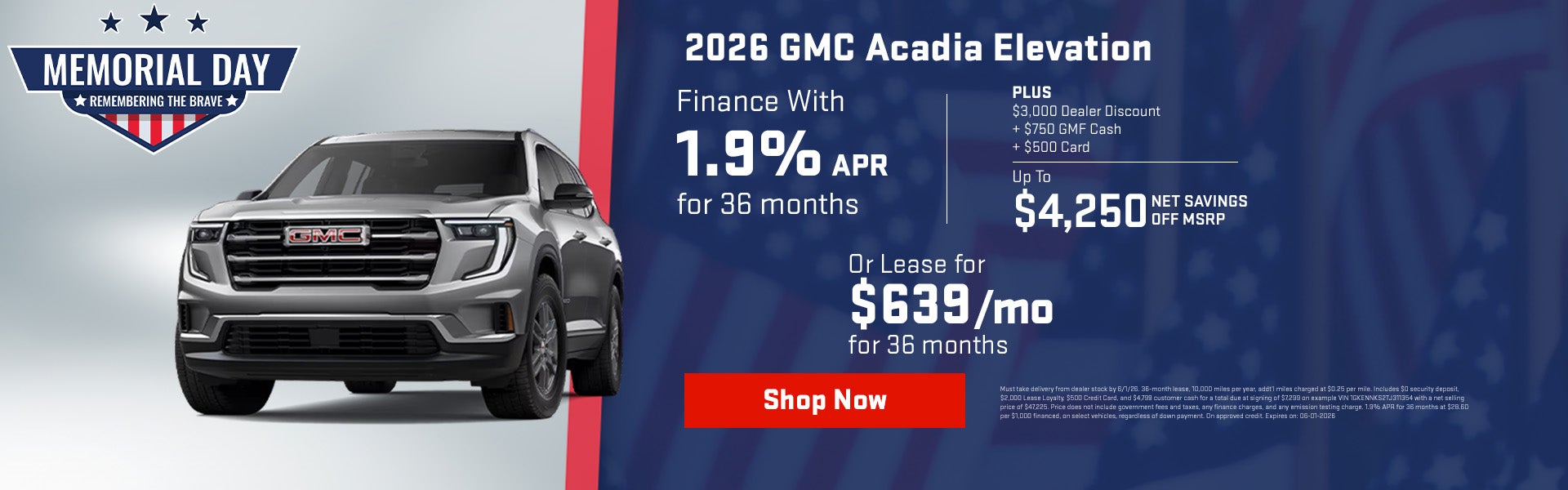 2026 GMC Acadia Elevation